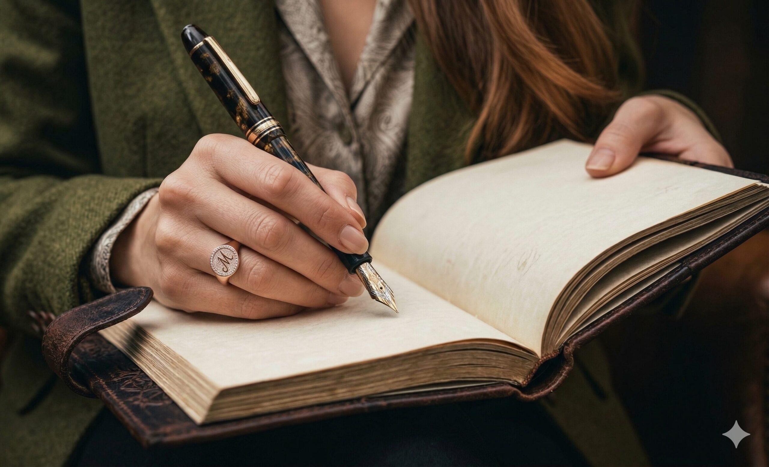 女性がノートにメモを書き留めようとしている